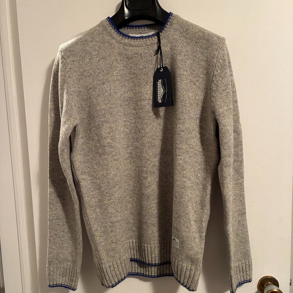 SWEATER. NEW Penfield. Gering 2 tone melange crew neck GREY. Sz Large